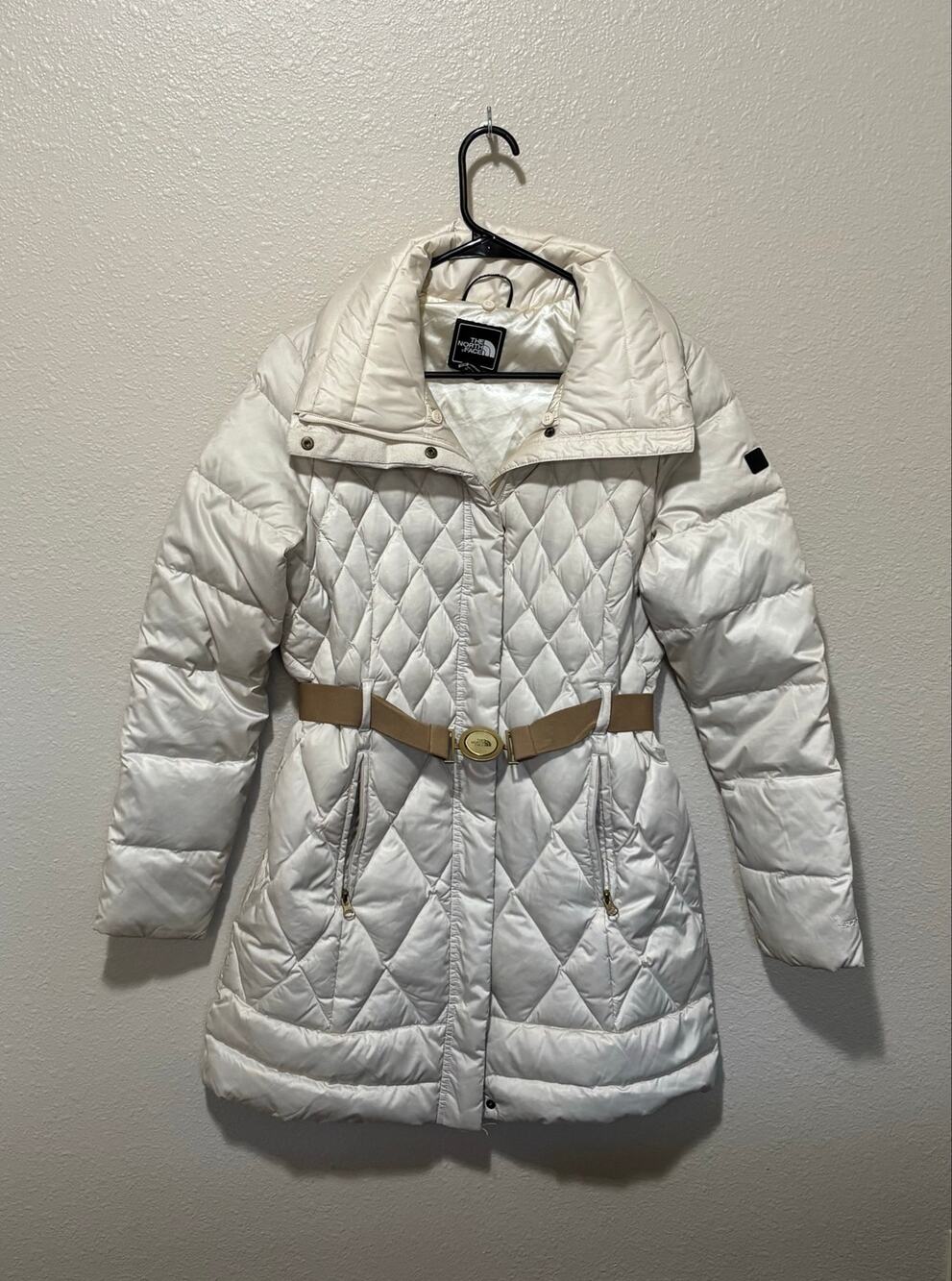 Women’s North Face Parkina Quilted Belted Parka Jacket Coat Pro 600 Down size M